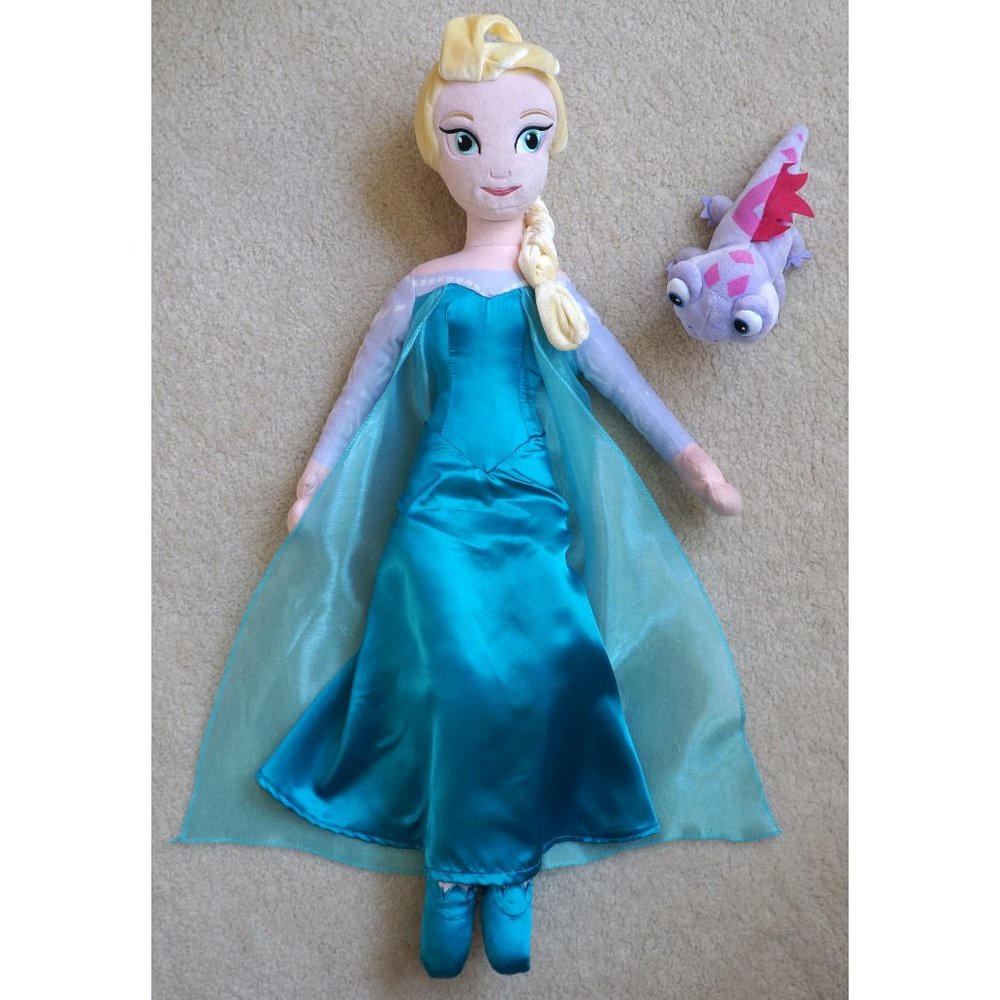 2.5-foot Jumbo Disney Frozen Elsa Plush Cuddle Pillow Doll 31" Long Tall + Bruni